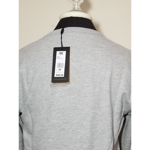 FRYE Women's Fleece Sweatshirt Pullover Sweater w/ Tags XS X-Small Gray NWT - Picture 8 of 12